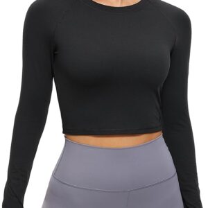 Women's Long Sleeve, Crop Workout Top